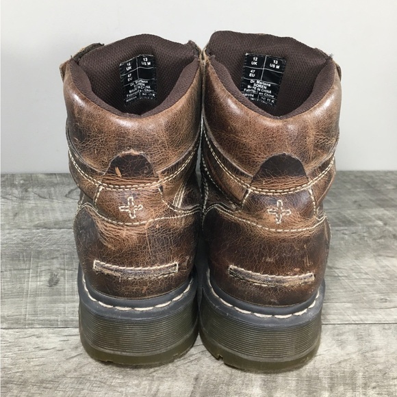 Dr. Martens Docs Soren Mens Distressed Leather Air Wair Boots Size UK 12 US 13 - Picture 7 of 11